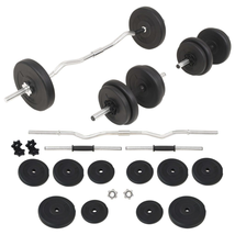 Barbell And Dumbbell Set 66.1 Lb Home Gym Garage Weight Set Weights Dumbells - £168.20 GBP