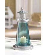 BLUE GLASS WATCH TOWER CANDLE LAMP - $29.65