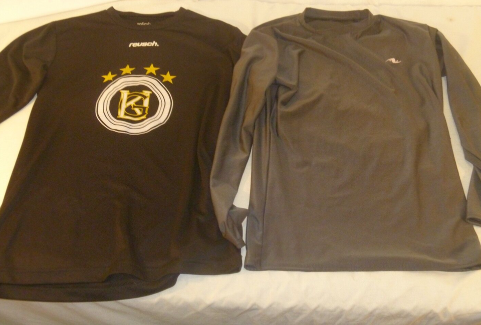 2 BUNDLE BLACK VICI ADULT S GREY L LONG SLEEVE ATHLETIC SPORTSWEAR SHIRTS - $21.66