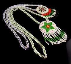 Vintage Indian Necklace - Mother and daughter set - hand beaded - native america - £60.91 GBP