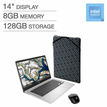 HP 14&quot; Chromebook Laptop Bundle - Intel Celeron - 1080p - Bonus Sleeve &amp; Wireles - £235.11 GBP