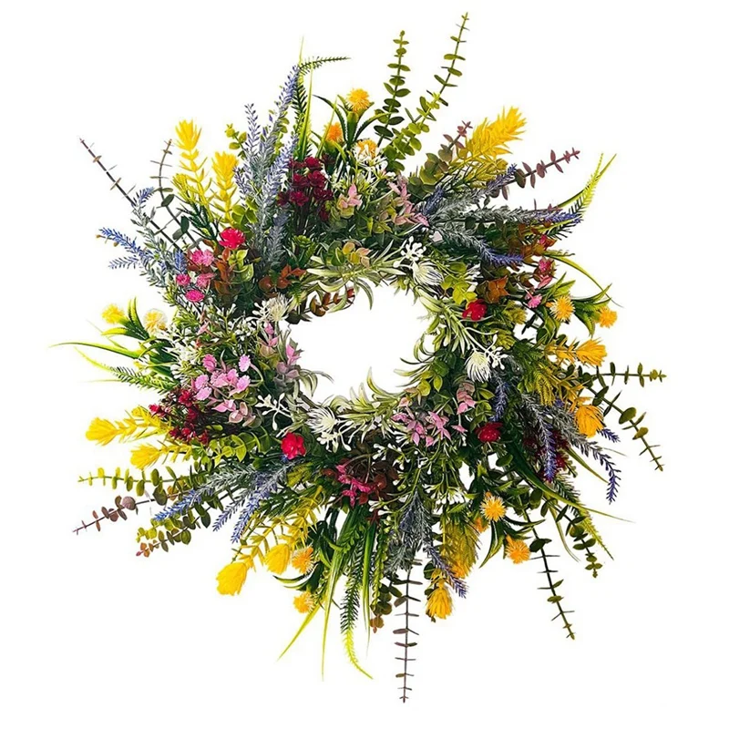 1 PCS Spring Wreaths For Front Door Weatherproof Greenery All Seasons Round Wrea - $92.30