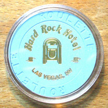 (1) Hard Rock Casino ROULETTE Chip - Blue - Jukebox - LAS VEGAS, Nevada - $8.95
