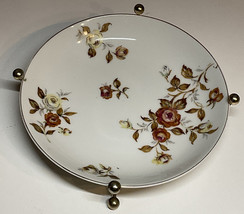 Vintage EW Princess China Plate W/ Stand- 4 Legs Cream Roses Made In Japan - £12.72 GBP