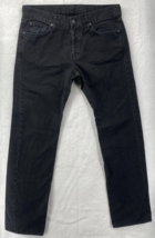 7 For All Mankind Mens Jeans Size 33x34 Standard  Straight Leg Black Button Fly - £50.25 GBP