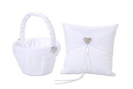Victoria Lynn Wedding Bridal Rhinestone Heart Ring Pillow and Flower Bas... - $32.65