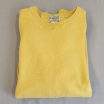 LL Bean Lambswool Sweater Crew Neck Sweater Mens Size Large Yellow Pullo... - $18.66