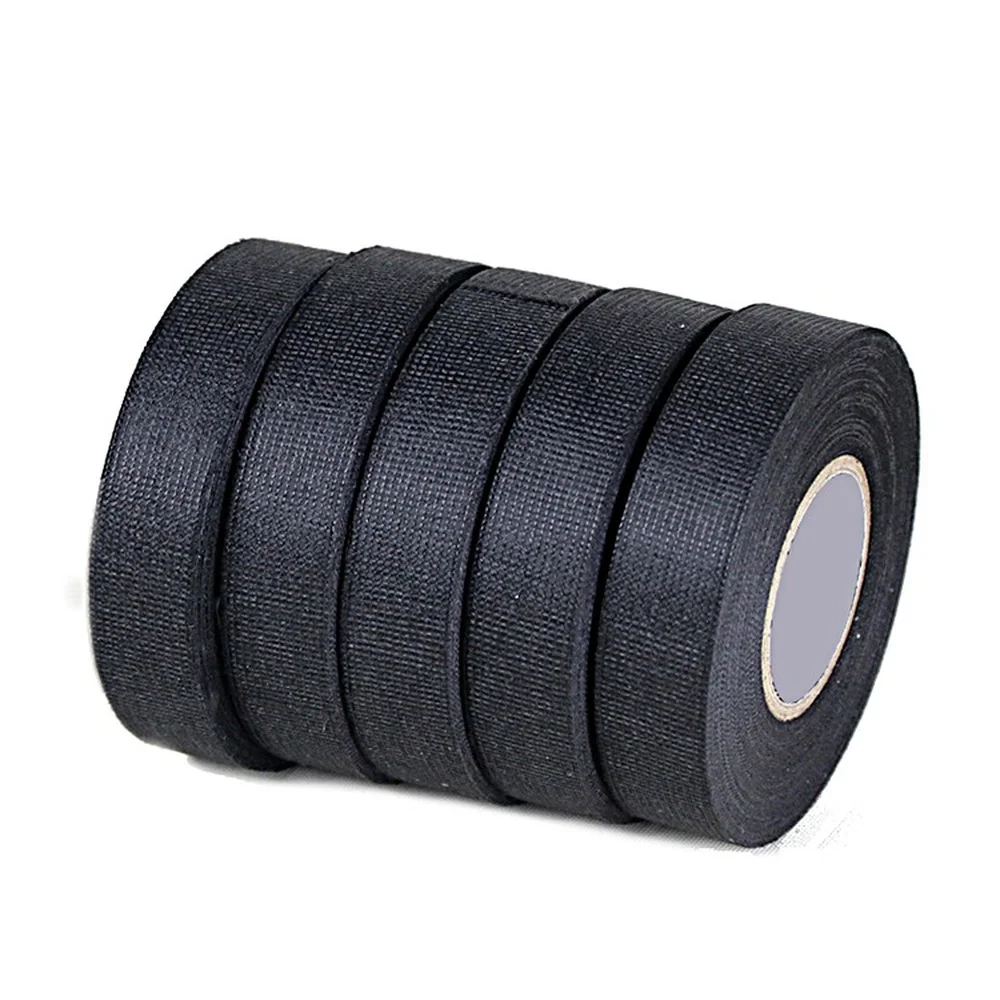  15 19 25mm heat resistant black adhesive cable protection fabric car tape looms wiring thumb200