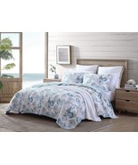 Tommy Bahama Freeport 3PC KING Quilt &amp; Sham Set COTTON Sea Shell Reef Bl... - £124.26 GBP