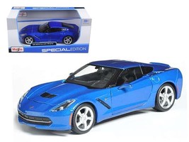 2014 Chevrolet Corvette C7 Coupe Blue 1/24 Diecast Model Car by Maisto - £30.58 GBP