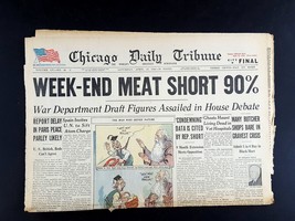 Week-End Meat Short 90% 1946 Old Newspaper Chicago Tribune Apr 13 - $5.94
