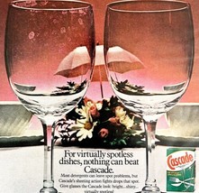 Cascade Automatic Dishwasher Detergent 1979 Advertisement Wine Glasses D... - £19.65 GBP