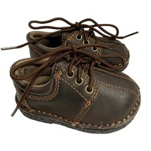 Oshkosh Boys Baby Infant Size 3 Brown Lace Tie Up Shoes Lil Hayden y2K O... - £10.16 GBP