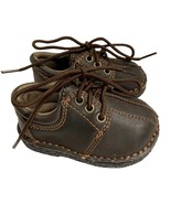 Oshkosh Boys Baby Infant Size 3 Brown Lace Tie Up Shoes Lil Hayden y2K O... - £10.16 GBP