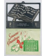 1965 Silhouette Black Plastic Bible Proverbs 3:6 Salesman Sample Calendar  - £11.06 GBP