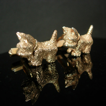 Scottie Dog cuff links Scottish Terrier Cufflinks Vintage Designer pet sitter gi - $95.00