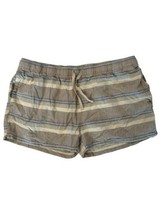 PATAGONIA Womens Shorts ISLAND HEMP Cotton Baggies Pull On Beige Stripe ... - $18.23