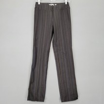 Ilusion Women Pants Size 6 Gray Stretch Preppy Academia Stripe Midrise P... - $14.40