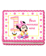 BABY MINNIE MOUSE Edible cake topper image - $6.95+