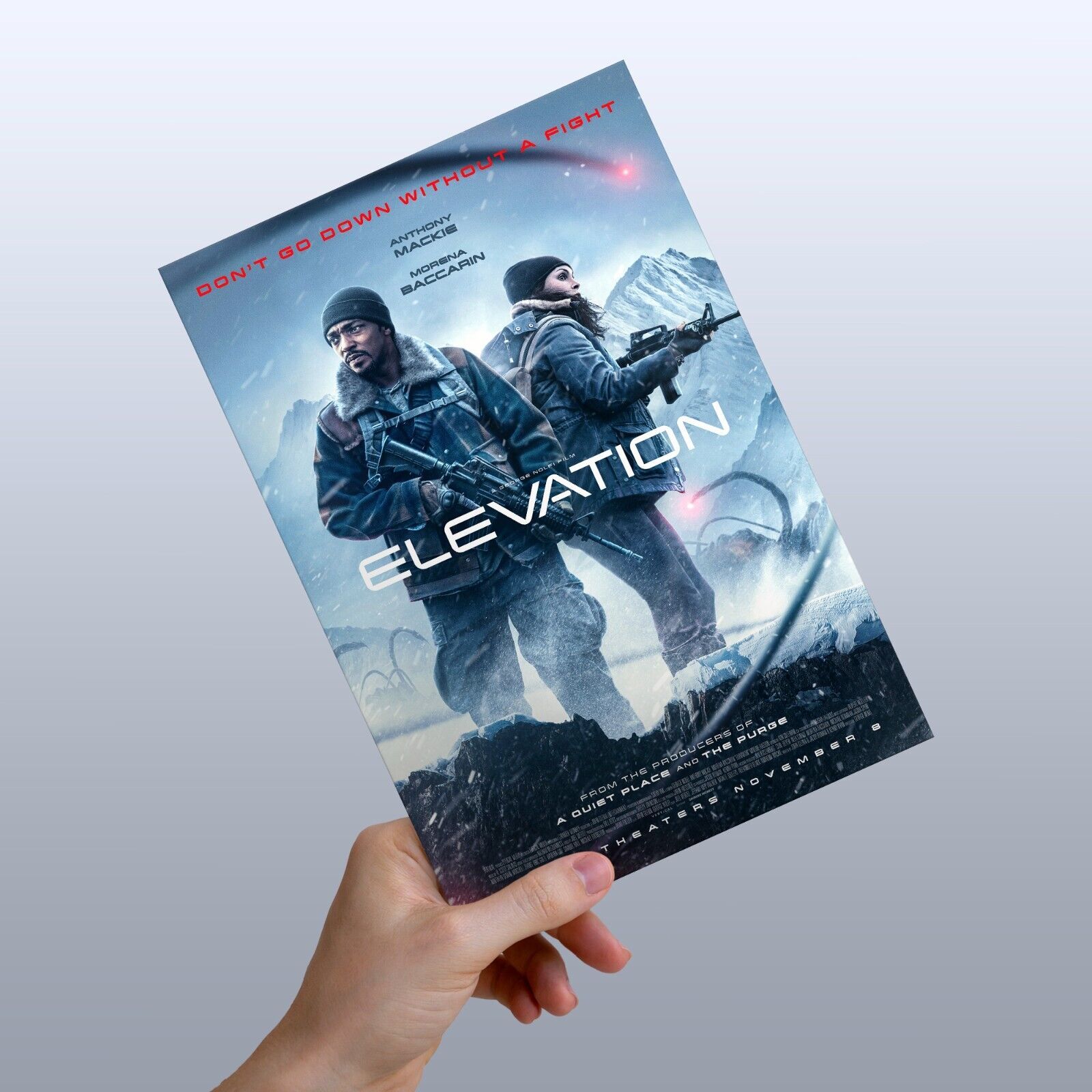 ELEVATION movie poster Anthony Mackie 2024 Thriller Film Wall Art Room Decor
