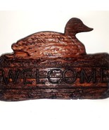 Handcrafted Wooden &quot;Welcome&quot; Sign with Duck Design - Rustic Lodge Decor - $762.97 MXN