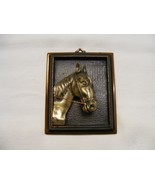 Vintage Cowboy Wall Decoration Copper Toned Framed 3D Brass Horse Head 5... - €42,21 EUR
