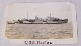 1946 Uss Hector Usn Repair Ship Real Photo Between Wwii Kor EAN War Us Navy - £21.02 GBP
