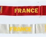 S S France Red &amp; White Silk Tally Ribbons Compagnie Générale Transatlant... - $87.12