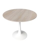 LeisureMod Bristol 35&quot; Round Dining Table, Modern MDF Top &amp; White Iron P... - $3,994.51 MXN