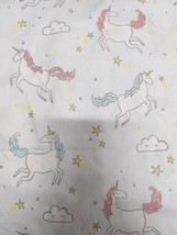 Unicorn Bed Sheet Set Twin Size Stars Fairy Fantasy Girls Baby Blue Clouds Love - £19.68 GBP