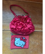 Lot of Red Stain Ruffled Small Purse w Sequin Bow &amp; Hello Kitty Plastic ... - £6.03 GBP