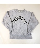 Vintage Bowdoin College Champion Reverse Weave Warn Up Gray Sweatshirt S... - $108.65 CAD