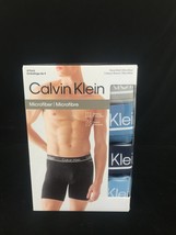 Men&#39;s microfiber boxer briefs Calvin Klein 4 pack blue gray XL New - £24.07 GBP