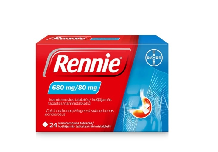 Rennie 680 mg/80 mg, 24 tablets - $14.10