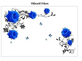 Huge Flower Wall Decal Blue Stickers - £14.73 GBP