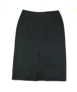 Les Copains Straight Pencil Skirt Size IV 46 Black Front Pleat Wool Blend - £18.45 GBP