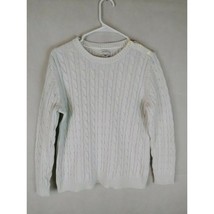 Croft &amp; Barrow White Cable Knit Sweater Size Medium - $9.89