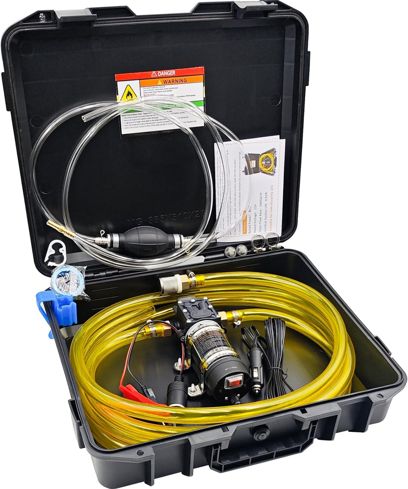 12V Fuel Transfer Pump Kit, Flexible Hose &amp; Dual Power Cables, 120 Gallo... - $174.25