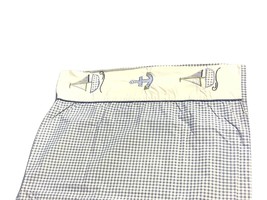 Nautical Sailboats Anchor Embroidered Pillowcase Standard Blue White Vin... - $14.71