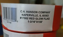 150&#39; CH Hanson PVC Flagging Tape Marking Ribbon HIGH VISIBILITY ~RED GLOW - $5.00