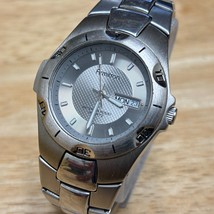 VTG Armitron Quartz Watch 20/1797 Men 50m Rotating Bezel Silver New Battery 7&quot; - £21.25 GBP