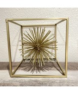 Metal Gold Sphere Spike Burst Square Tabletop Decor Centerpiece 7.5 inch... - £24.88 GBP