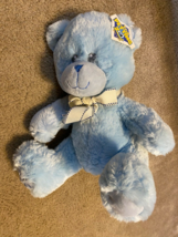Petting Zoo Blue Bear 14&quot; Plush My First Teddy Baby Soft Stuffed Animal ... - £18.62 GBP