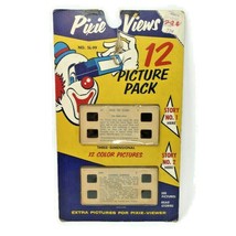 Vtg Pixie Views 3D 12 Color Picture Slides STORI-VIEWS Bozo The Clown / Cherokee - £22.82 GBP
