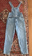 FREE PEOPLE We The Free Shelby Button Front Denim Overalls Size 27 fitte... - $34.62
