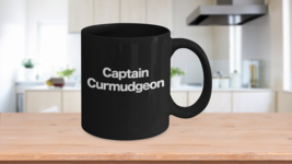 Captain Curmudgeon Mug Black Coffee Cup Funny Gift for Grandpa Grumpy Old Man - £16.60 GBP+