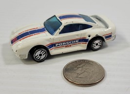 KK) 1987 Hot Wheels White Porsche 959 Park &#39;N Plates Diecast Car - $5.93