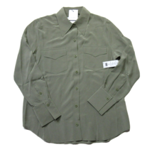 NWT Equipment Rhodora in Deep Lichen Green Silk Western Button Down Shir... - £85.43 GBP