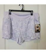Avia Active Running Shorts Women&#39;s XL Lavender Reptile Snake  Zip Pocket... - $235.65 MXN