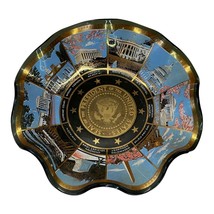 VTG Houze Glass Art Washington D.C. Presidential Seal Candy Dish Plate Memorial  - £22.85 GBP